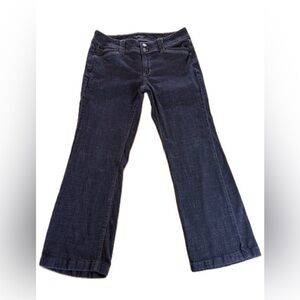 WHITE HOUSE BLACK MARKET Trouser Leg Black Dark Wash Denim Jeans Women's Size 8R